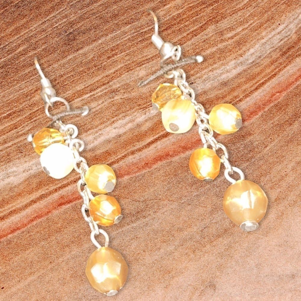 Amber colored earrings  